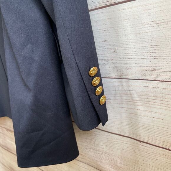 SADDLEBRED WOOL BLEND BLAZER IN NAVY BLUE - Picture 4 of 6